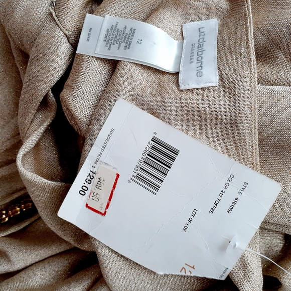 NWT Liz Claiborne Gold Shimmer Asymmetric Dress P6474 - Picture 8 of 9